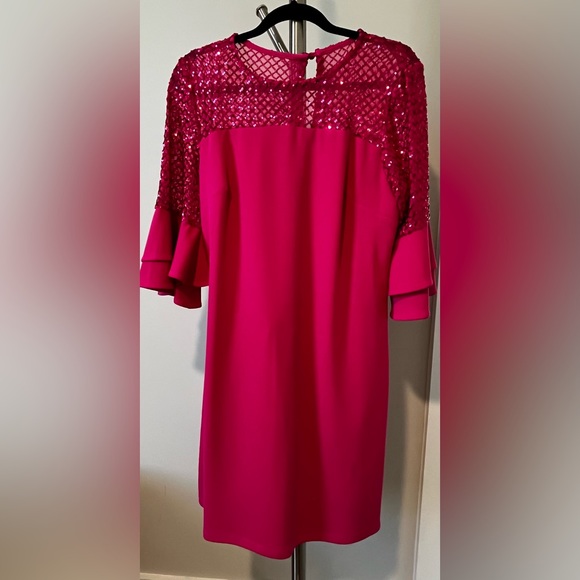 Leslie Fay Pink Lace Long Sleeve Dress - Picture 2 of 3
